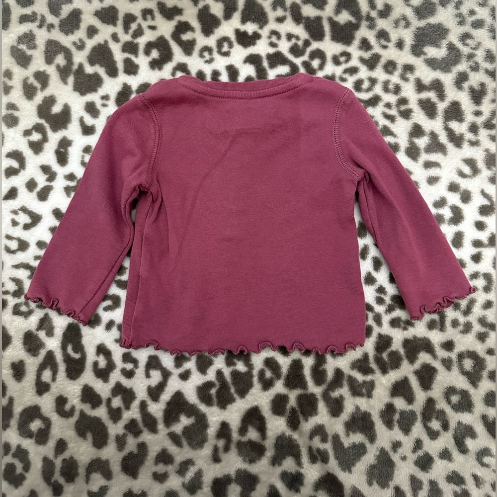 Children’s Place Henley Ling Sleeve Top in Burgundy Maroon Size 6-9 months - Picture 5 of 12